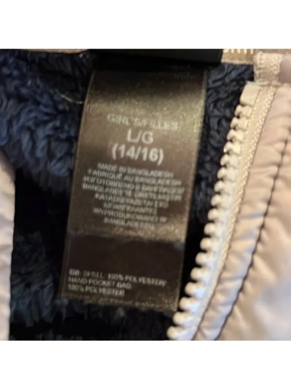 he North Face Jacket OSO Hoodie Girls Size Large 14/16 Dark Blue Grey Accents